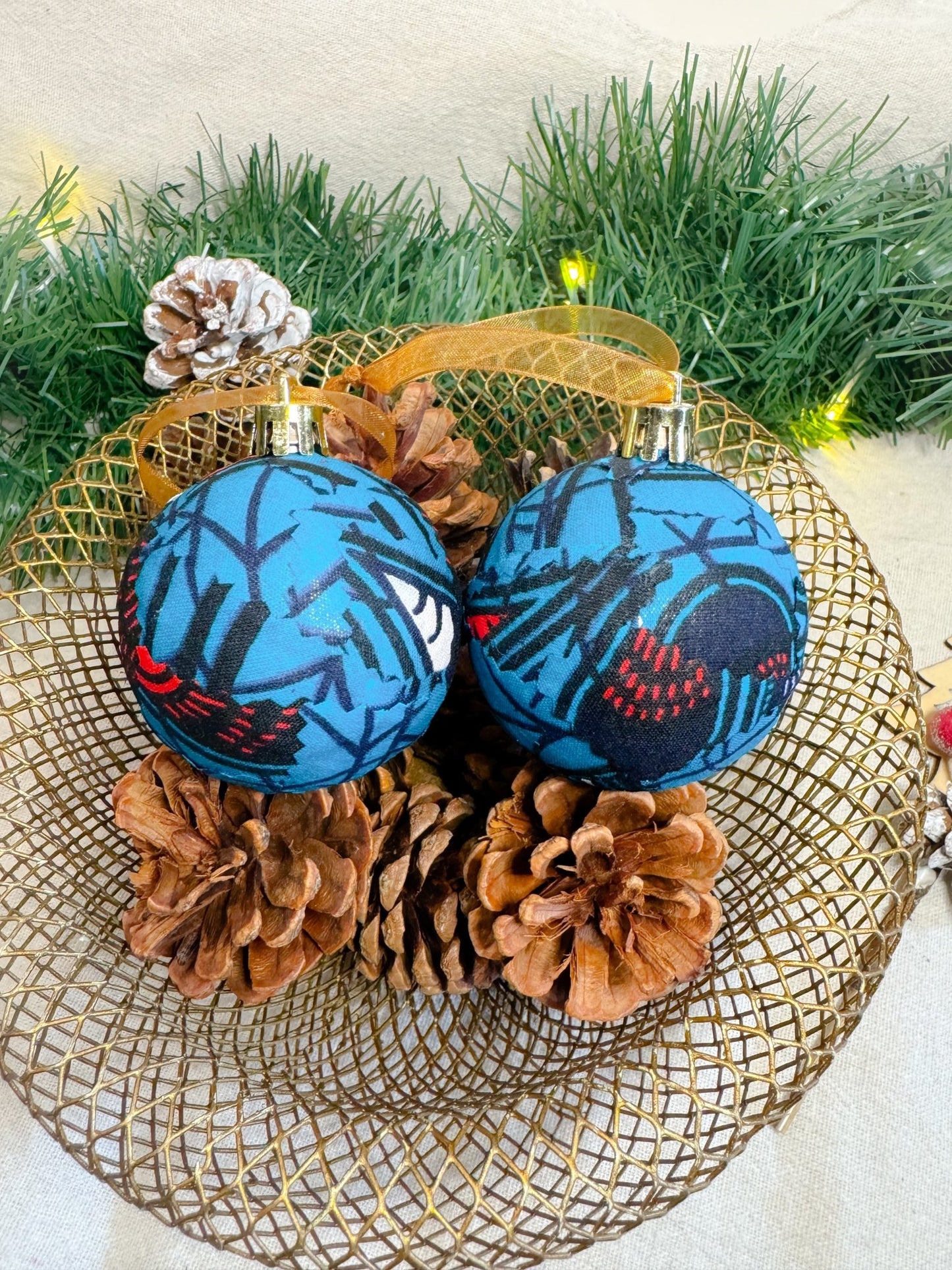 Print Christmas Baubles Blue - AmayiUK