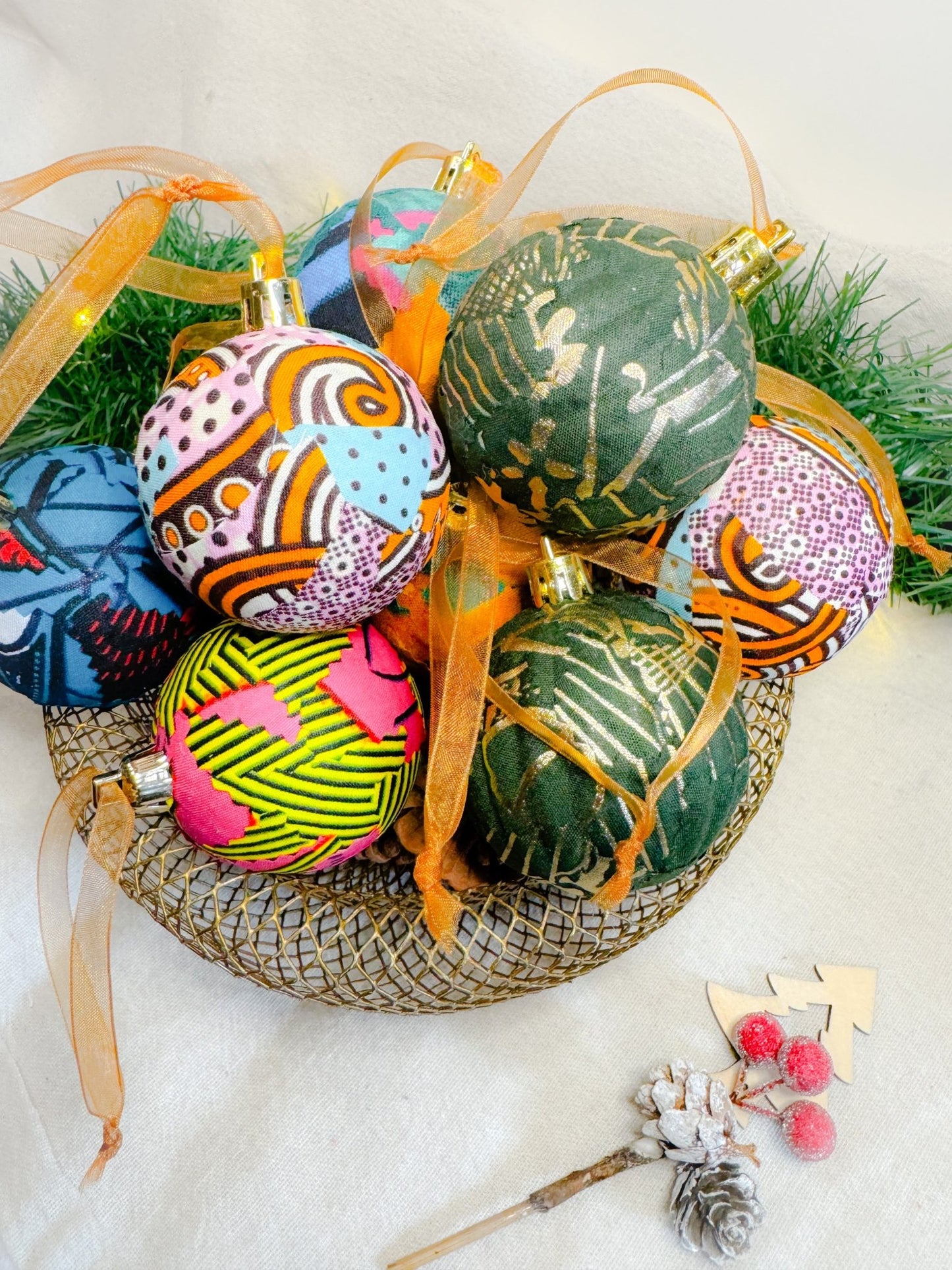 Print Christmas Baubles Blue - AmayiUK