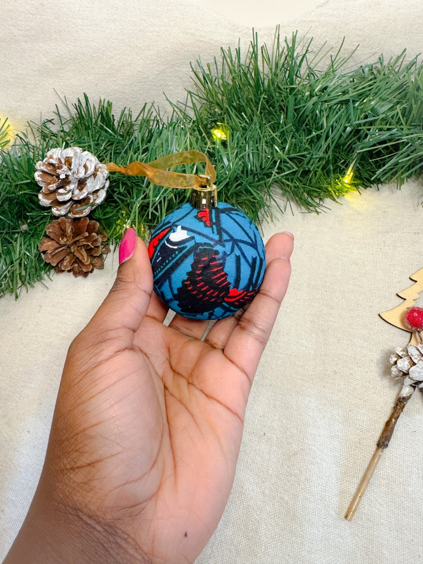 Print Christmas Baubles Blue - AmayiUK