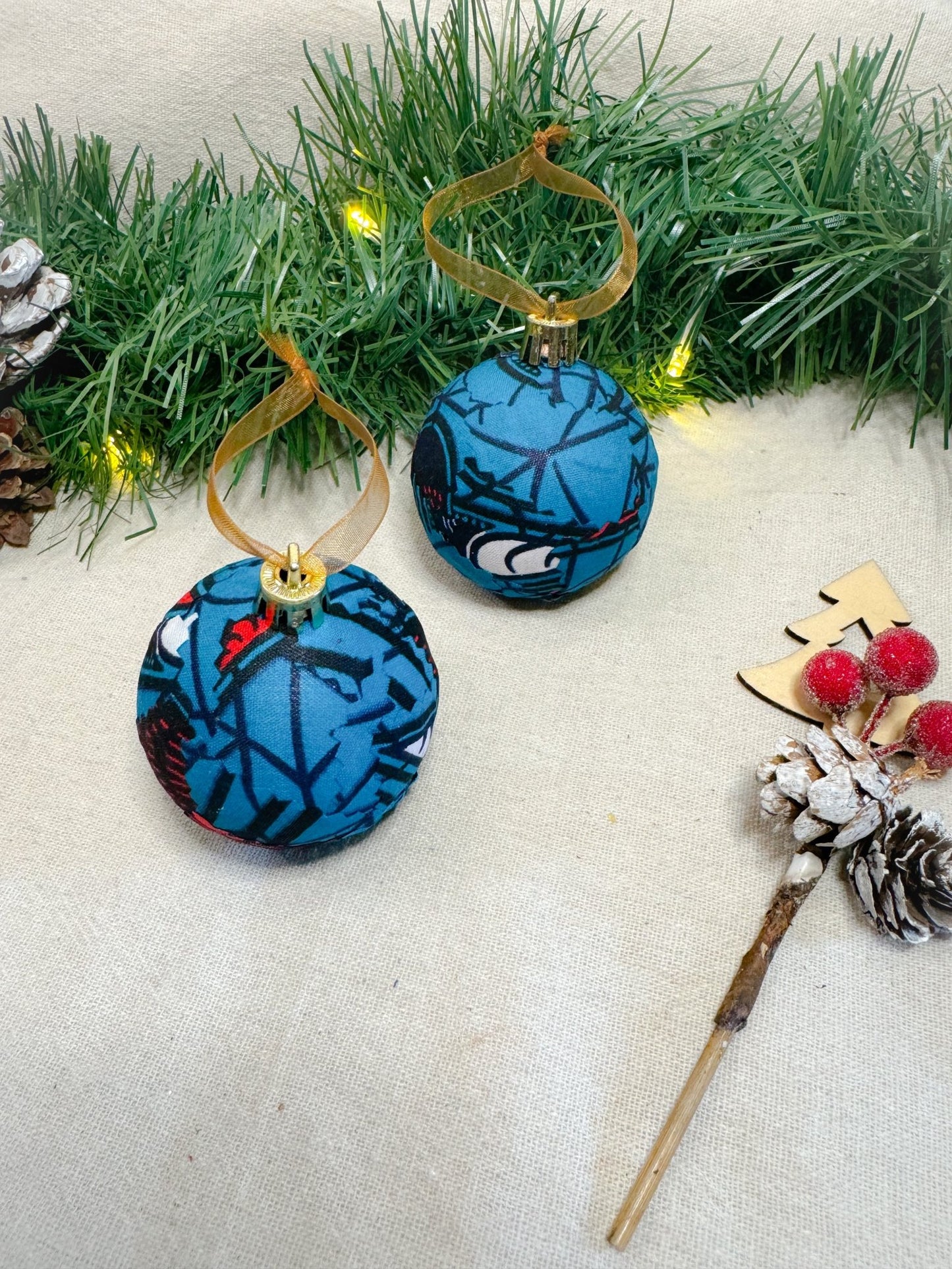 Print Christmas Baubles Blue - AmayiUK