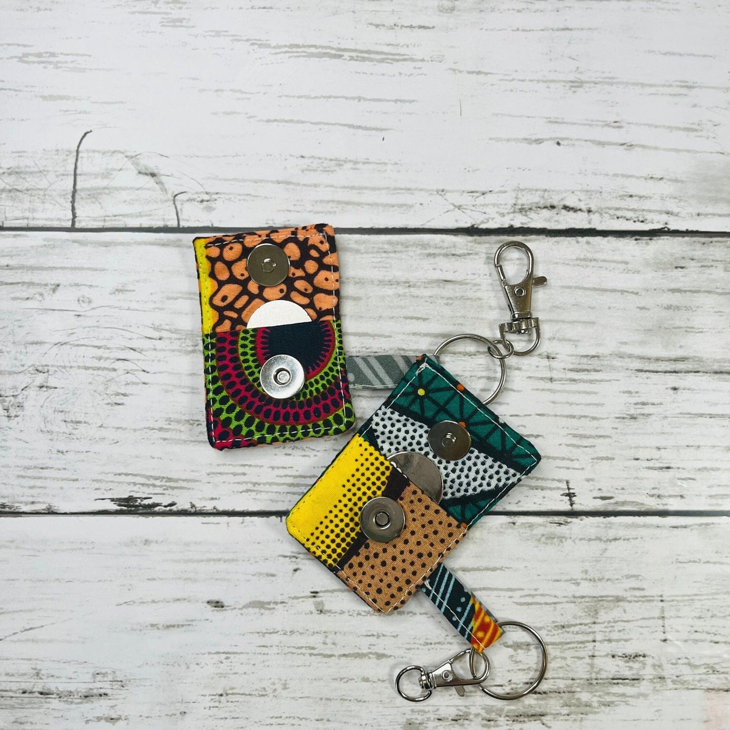 Trolley Coin keyring | African Print Coin Keyring | Pound Coin Holder | Trolley Token pouch - AmayiUK