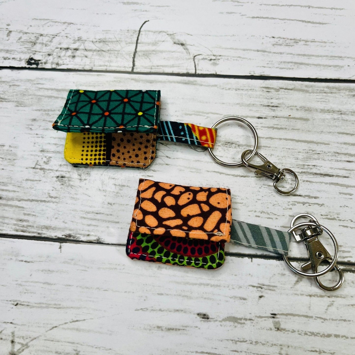 Trolley Coin keyring | African Print Coin Keyring | Pound Coin Holder | Trolley Token pouch - AmayiUK
