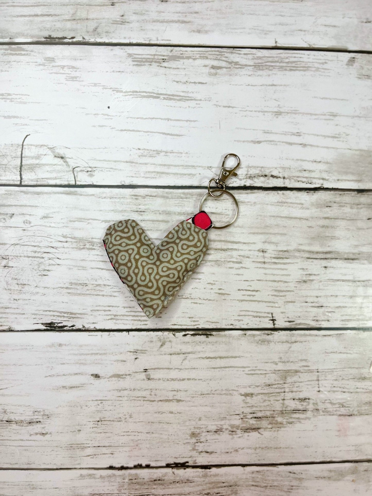 African Print Heart Keyring | Fabric Keyring | Heart shaped Keyring - AmayiUK
