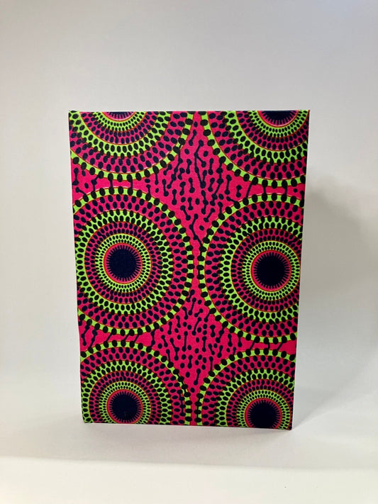 Fabric Covered Notebook | African Print Notebook | A5 Journal | Pink - AmayiUK