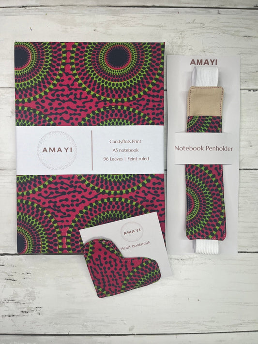 Hot Pink Print Notebook Gift Set - AmayiUK