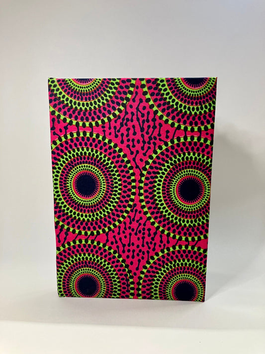 Fabric Covered Notebook | African Print Notebook | A5 Journal | Pink